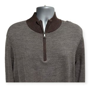 Brooks Brothers Extra Fine Merino Quarter (1/4) Zip Sweater - Size XL